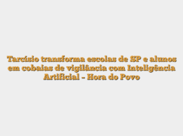 Tarcísio transforma escolas de SP e alunos em cobaias de vigilância com Inteligência Artificial – Hora do Povo