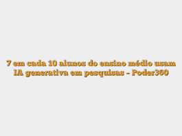 7 em cada 10 alunos do ensino médio usam IA generativa em pesquisas – Poder360